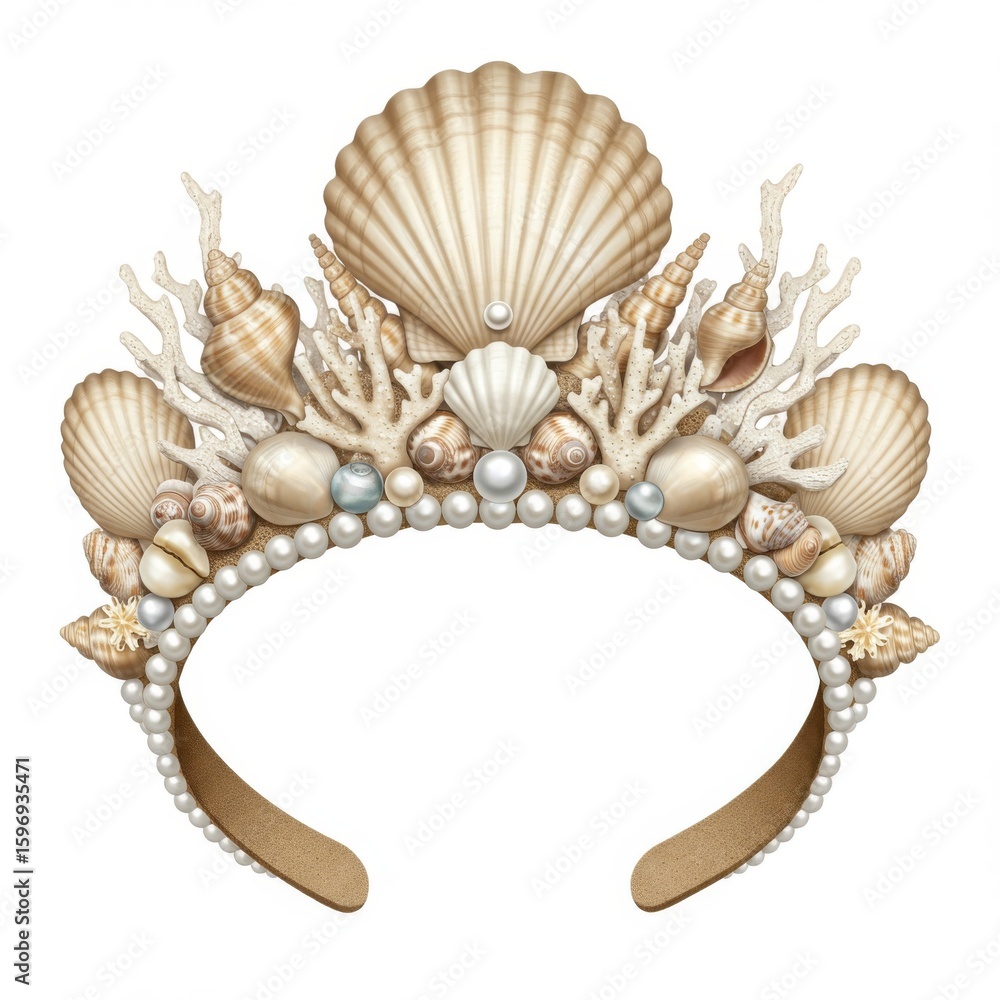 Obraz premium Seashell and Pearl Crown Headband