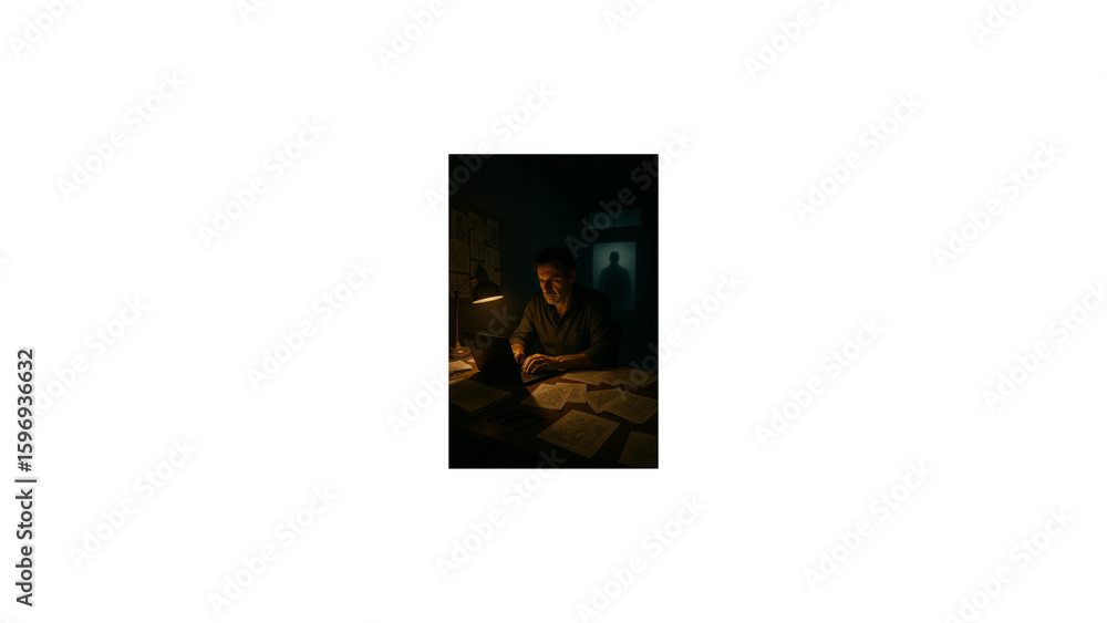 Fototapeta premium Graphic Novelist at Work – Unseen Danger Approaching