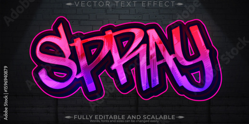 Graffiti text effect, editable spray and street text style