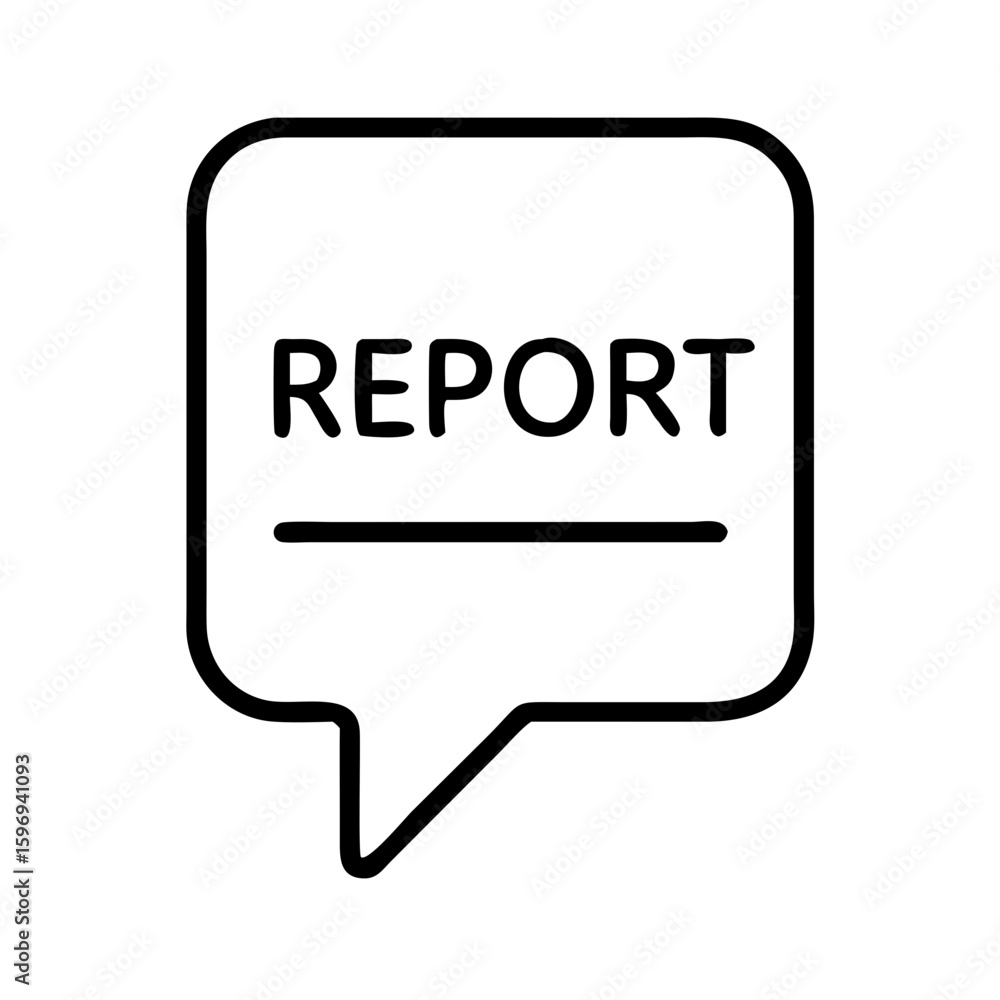 Report message icon in flat design for chat and messaging apps Report message icon in flat design for chat and messaging apps