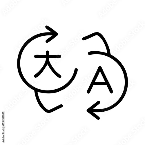 Translate icon in flat style with clean design for language apps