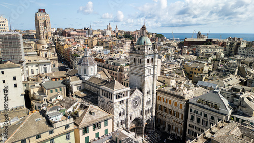 Metropolitan Cathedral of Saint Lawrence, Genoa. Historic church with ornate stonework and iconic architecture.