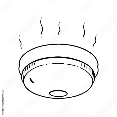 Smoke detector with steam lines indicating low battery status  