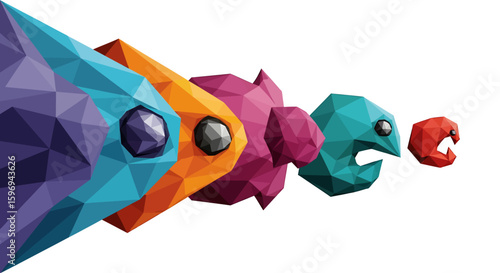 Geometric Polygon Consumption Art