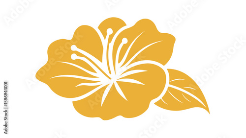 hibiscus flower in golden tones vector illustration