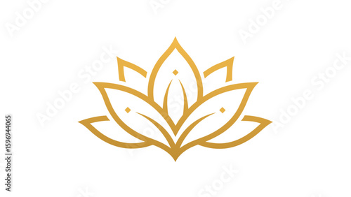 gold lotus flower logo illustration.