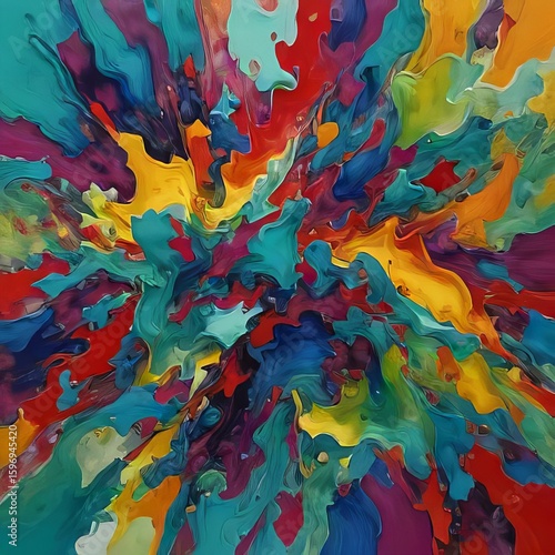 Abstract colorful paint splash in vibrant tones