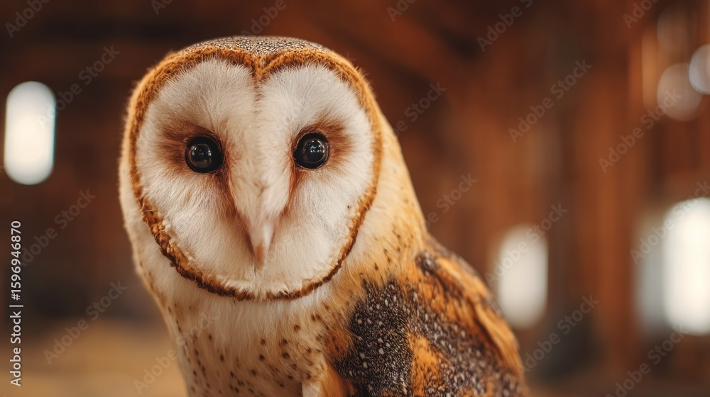 Naklejka premium Close-up of an owl's face