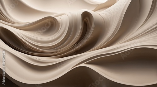 Abstract beige waves background with silky flowing texture