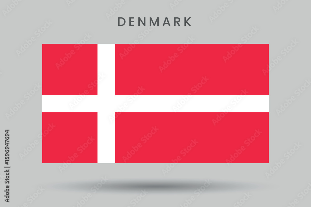 Obraz premium Dannebrog The National Flag of Denmark