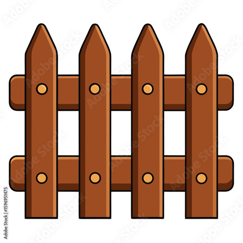 brown wooden fence clipart decoration 