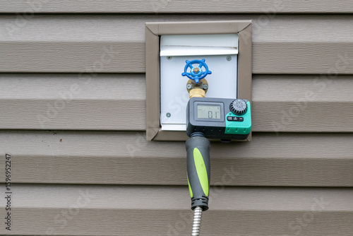 Convenient Automatic Outdoor Watering with Programmable Timer and Pipe Connection