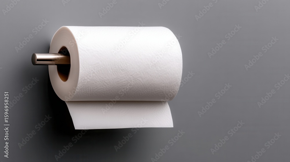 Obraz premium Homely comfort the soft touch of toilet paper hanging in a Bathroom in North Carolina