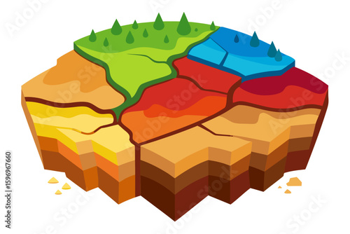 Dry Cracked Earth Showing Soil Erosion Vibrant Colors