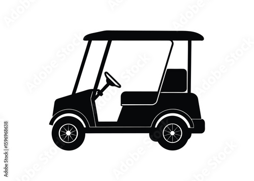 black golf cart side view clip art preview