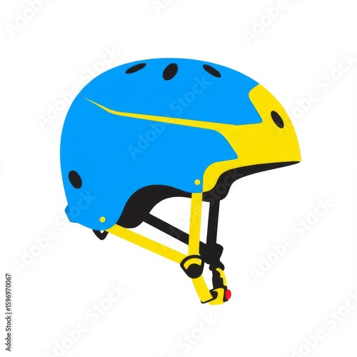 Blue and Yellow Sports Helmet