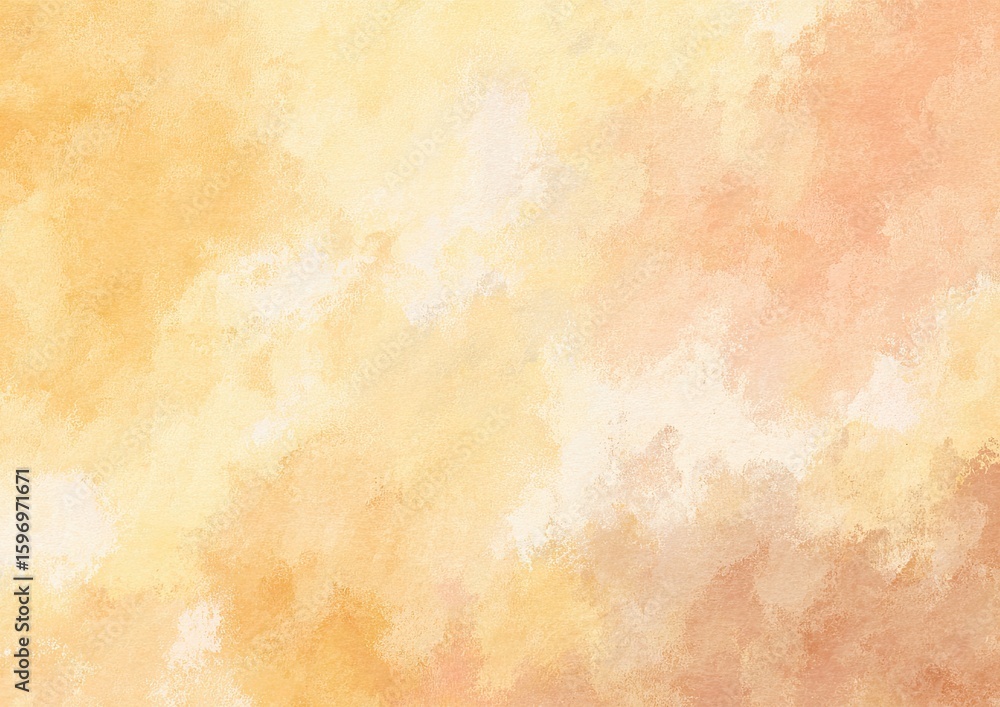Abstract warm-toned watercolor texture background with blend of yellow, orange, and peach hues Abstract warm-toned watercolor texture background with blend of yellow, orange, and peach hues