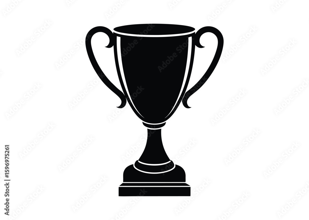Trophy cup silhouette black vector white background Trophy cup silhouette black vector white background