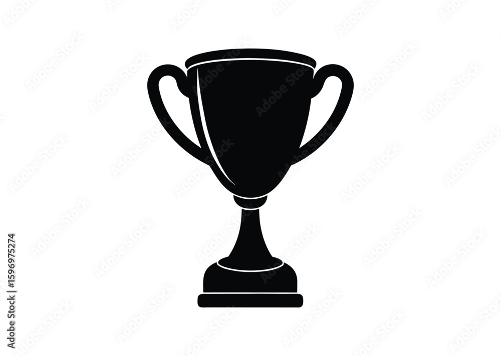 Trophy cup silhouette black vector white background Trophy cup silhouette black vector white background
