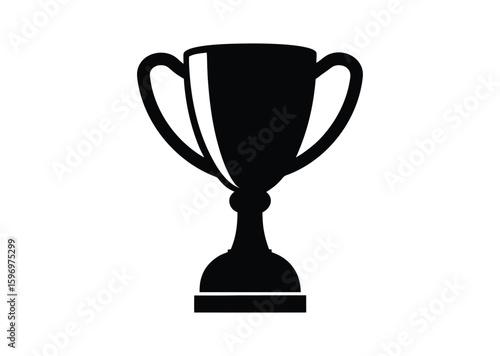 Trophy cup silhouette black vector white background