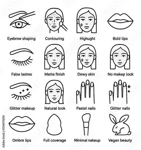 beauty icon set