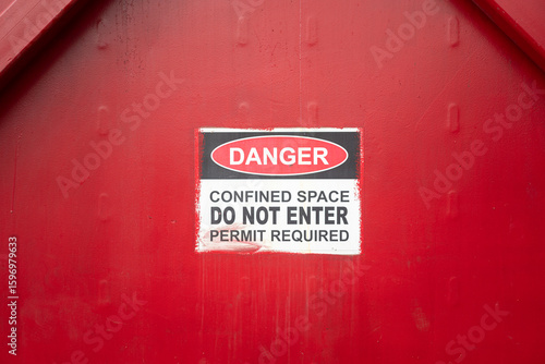 Danger warning sign of 
