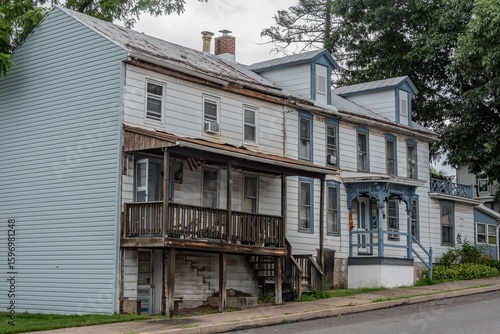 Run Down Houses in Halifax Pennsylvania on a Cloudy Summer Day