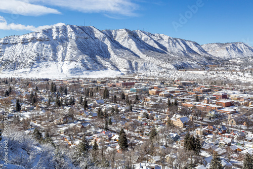 Aerial View of Durango Colorado in Winter