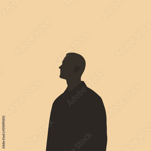 Lonely man illustration flat vector design