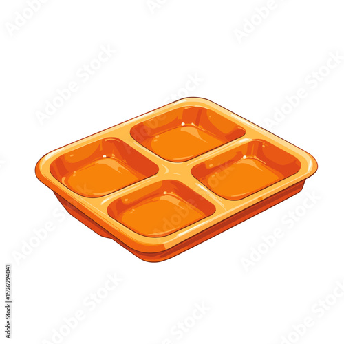 Orange food tray illustration flat vector design