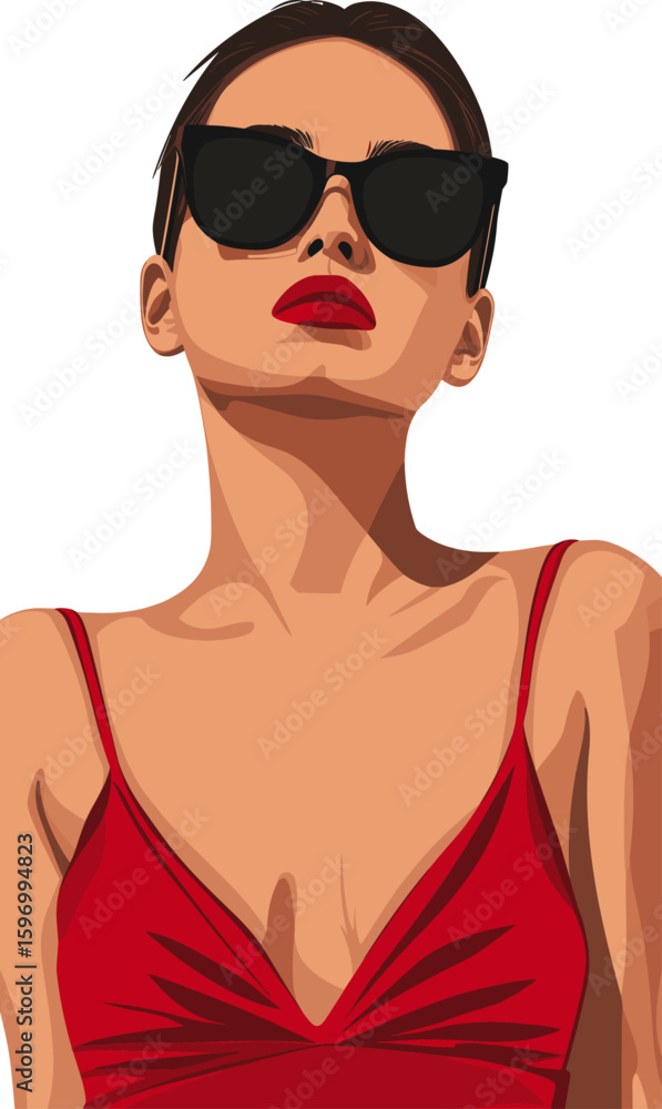 Fototapeta premium Fashion model illustration flat vector design