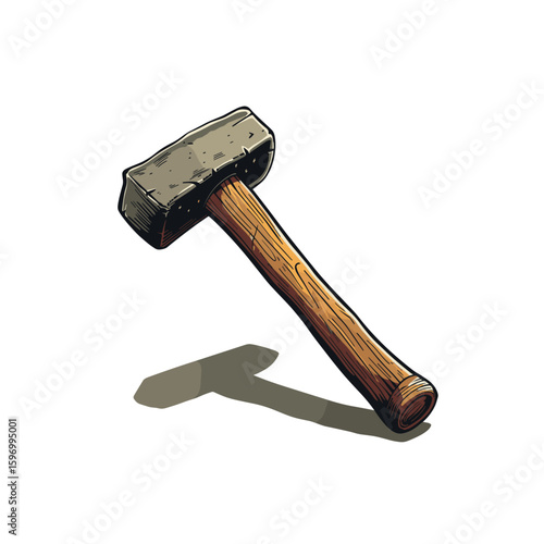 Cartoon sledge hammer illustration flat vector design