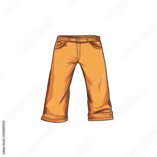 Cartoon yellow pant illustration flat vector design