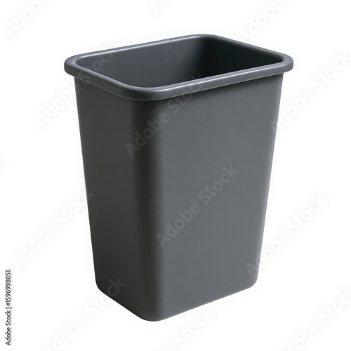 A modern, sleek gray trash bin perfect for home or office use, showcasing a simple yet functional design.
