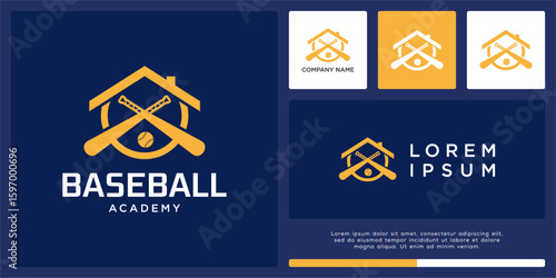 Baseball academy logo design template