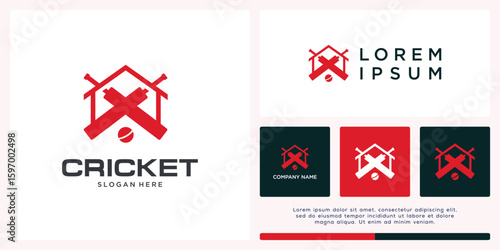 Cricket league logo design template