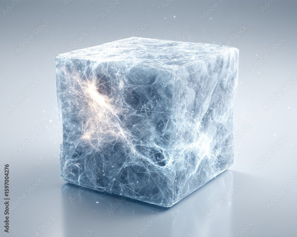 Obraz premium Abstract 3D Cube With Light Effects