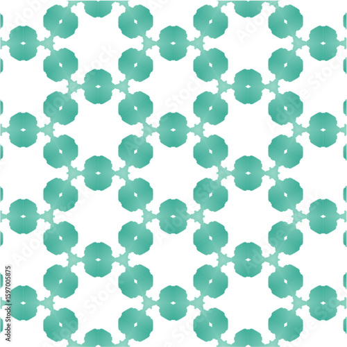 Emerald Green Geometric Kaleidoscope Wallpaper Pattern – Seamless Vector SVG Background