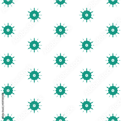 Emerald Green Geometric Kaleidoscope Wallpaper Pattern – Seamless Vector SVG Background