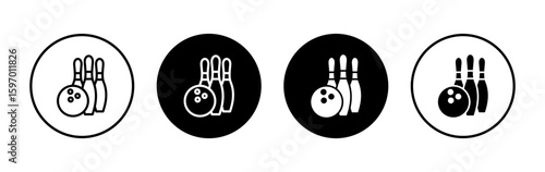 Bowling icon symbol for apps and websites. bowling ball and pin sign and symbol.