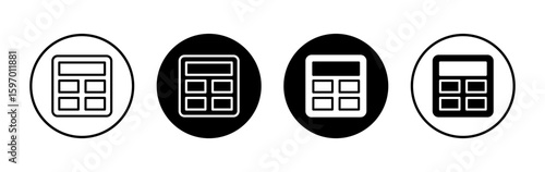 Calculator icon symbol for apps and websites. Accounting calculator sign and symbol.