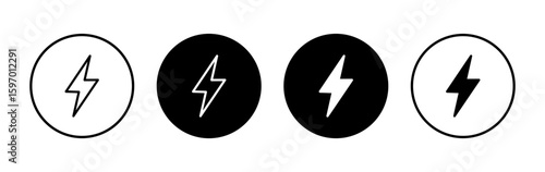 Lightning icon symbol for apps and websites. electric sign and symbol. power icon. energy sign