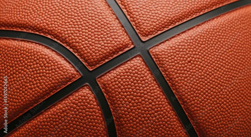 Obraz premium A close up view of an orange basketball with black lines and textured surface filling the frame nicely
