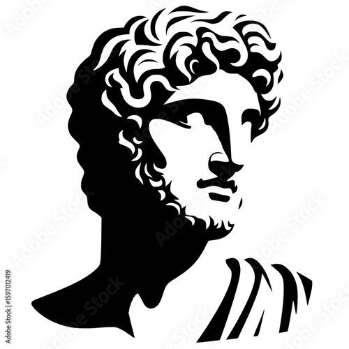 Greek statue portrait silhouette