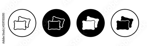 Pillow icon symbol for apps and websites. Pillow sign and symbol. Comfortable fluffy pillow