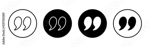 Quote icon symbol for apps and websites. Quotation mark sign and symbol