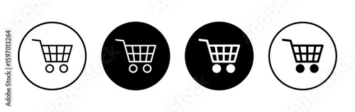 Shopping icon symbol for apps and websites. Shopping cart sign and symbol. Trolley icon