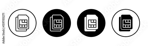 Sim card icon symbol for apps and websites. dual sim card sign and symbol
