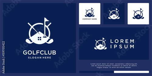 Golf club logo design template