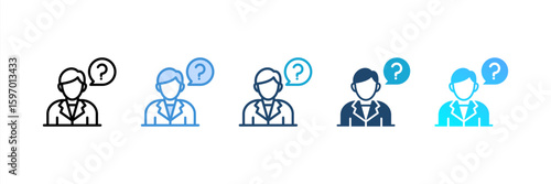 Ask A Doctor icon set multiple style collection